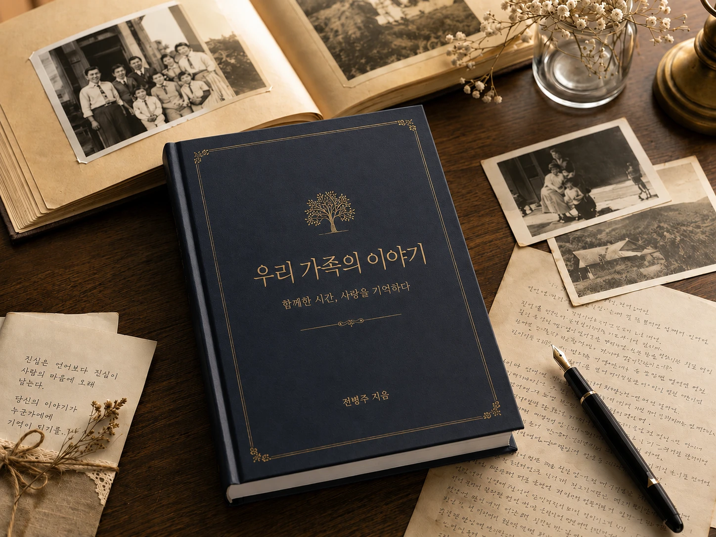 부모님의 삶을 기록한 가족 자서전 책